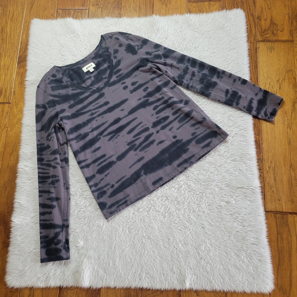 Pact Women's Long Sleeve Tie-Dye Top - Black and Gray